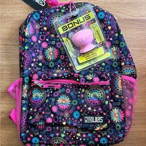 Mad Labs Girls Backpack w/ Bluetooth Speaker Bonus New With Tags